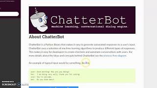 ChatterBot installation and programming.