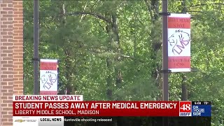 Student dies after medical emergency at Liberty Middle School