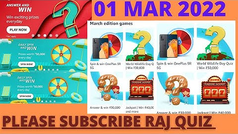 Amazon March Edition Quiz Answers Today|01 March 2022|