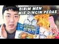 BIBIM MEN + BULDAK CARBONARA SAUCE!!! (Cabe Boy review Mie Dingin Pedas Korea) review makan
