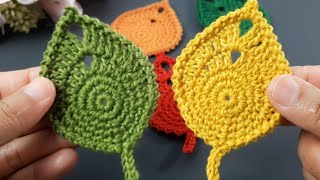 Super easy crochet leaf || daun rajut super mudah 