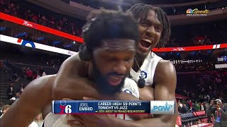 'I missed too many free throws'...' Yeah you suck' 🤣 Joel Embiid on 59-PT career-high | NBA on ESPN