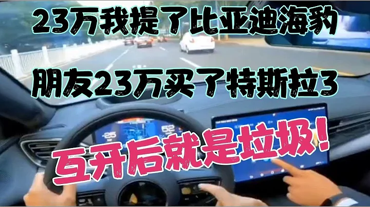 23万我提了比亚迪海豹，朋友23万买了特斯拉3，互开后就是垃圾 - 天天要闻