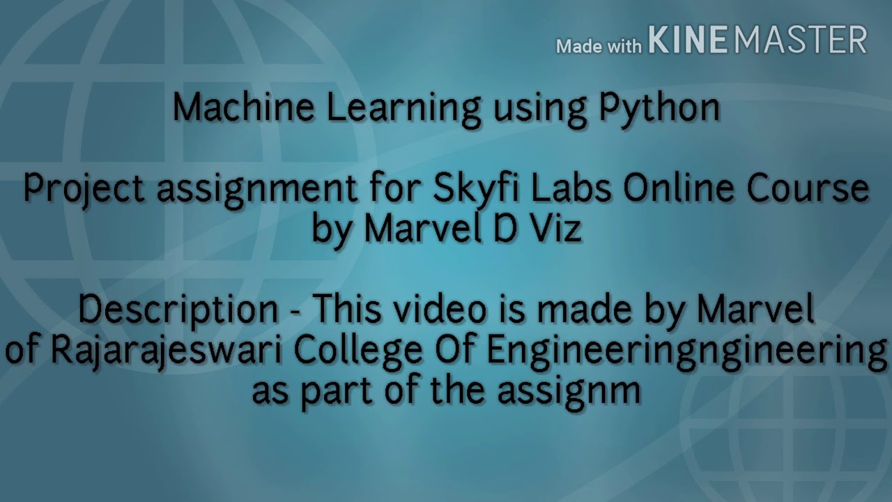 Machine Learning using Python - YouTube