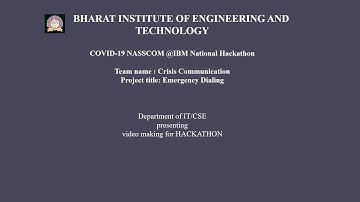 Hackathon project demo video