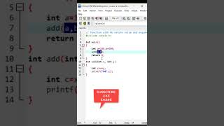 Class 29 | #shorts #shortsvideo | Functions in C Language