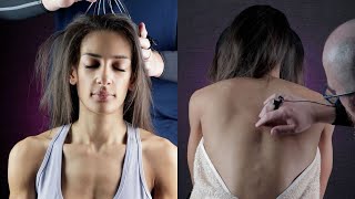 ASMR Light Touch Back Tracing & Head Massage With Tingle Tools 😴 ASMR Light Touch Back Tracing & Head Massage With Tingle Tools 😴
