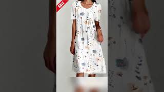 S-5Xl2025 Nový Okrúhly Krk Módne Kvetinové Šaty, Pohodlné A Neformálne, Elegantné A Vynikajúce