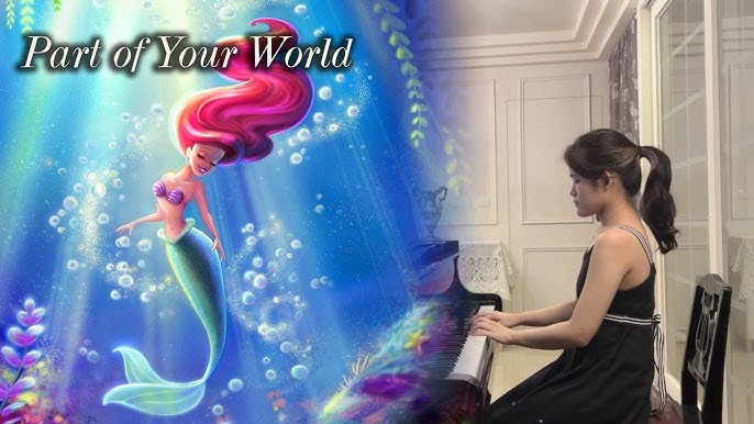 Camiseta Disney The Little Mermaid Ariel's Song Music Notes para mujer,  Rosado, S