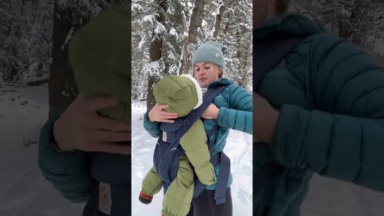 How To Breastfeed Baby on Winter Hike  winterhiking  hikingwithkids  momlife  breastfeeding  newmom