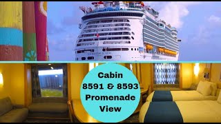 Navigator Of The Seas Promenade Interior Room Tour | Cabin 8591 &amp; 8593 |