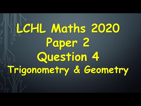 Leaving Cert Higher Level Maths 2020 Paper 2 Question 4 Solutions