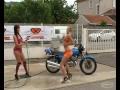 1972 Kawasaki 750 H2 bike wash by bikini girls