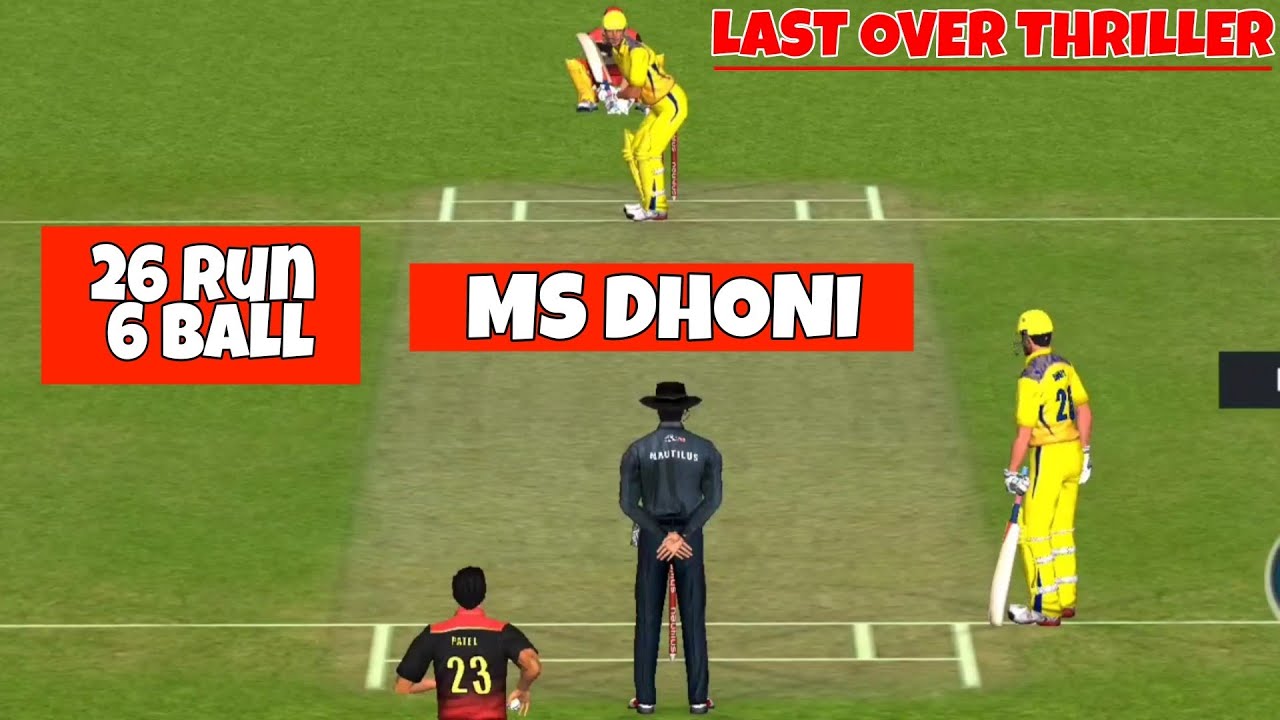 Last Over Thriller | Dhoni On Strike | CSK Vs RCB Real Cricket 20 - YouTube