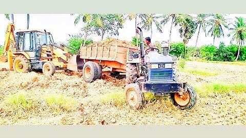 Eicher 551 tractor 50hp full loading process trolley videos