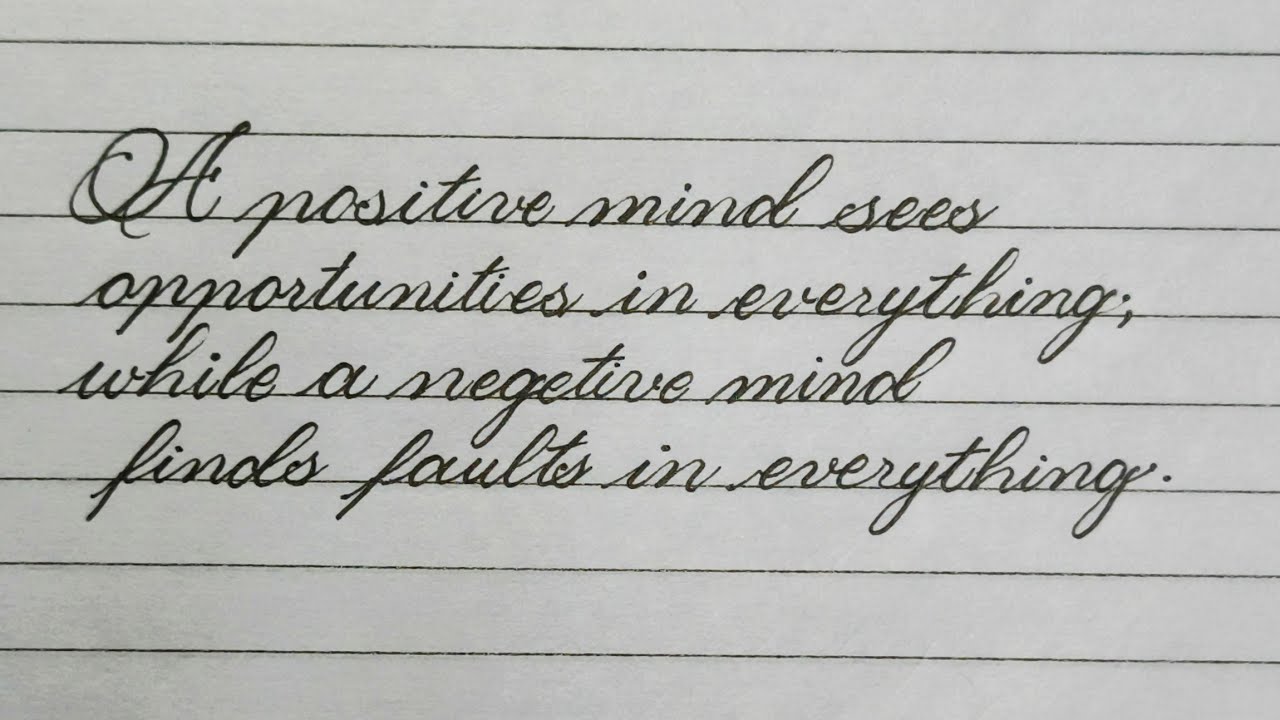 Cursive Writing with Gel Pen