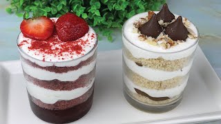 A Delicious Cups Dessert From Leftover Cake|حلى كاسات شهي وسهل من بقايا الكيك 