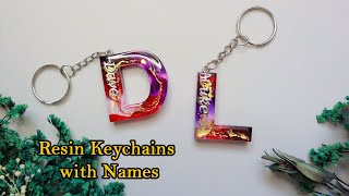 Personalized Resin Letters Keychain | Resin keychain with Names | Resin Art for Beginners