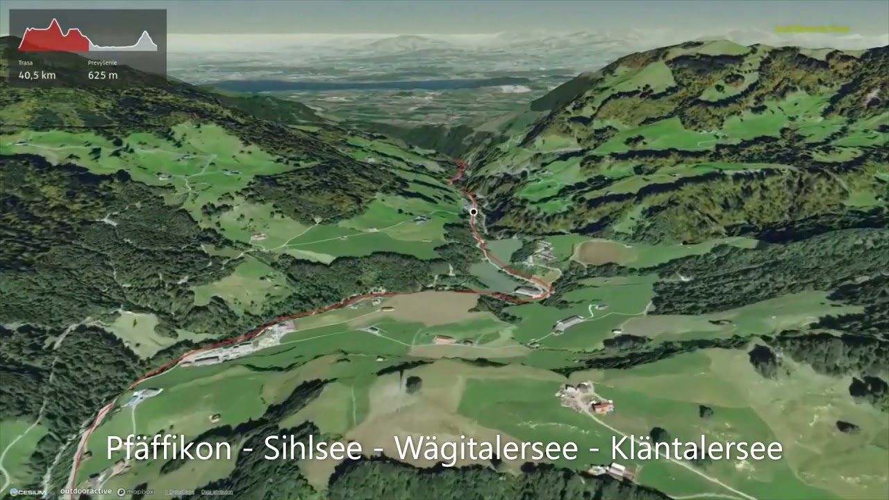 Pfäffikon - Sihlsee - Wägitalersee – Kläntalersee ∆ hiking trails ∆ 3d-trail.com/switzerland/