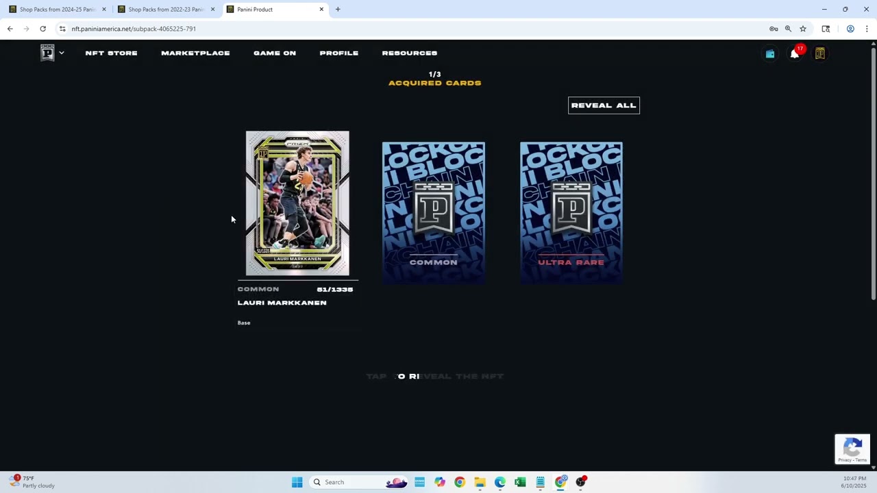 Opening a Panini NFT Blockchain pack 2022 23 Panini NFT Prizm Basketball Pack ID 2223NFTPRZM102