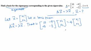 Linear Algebra: finding a basis for eigenspace 1/2