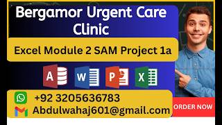 Bergamot Urgent Care Clinic Excel Module 2 SAM Project 1a #excelmodule2 screenshot 4