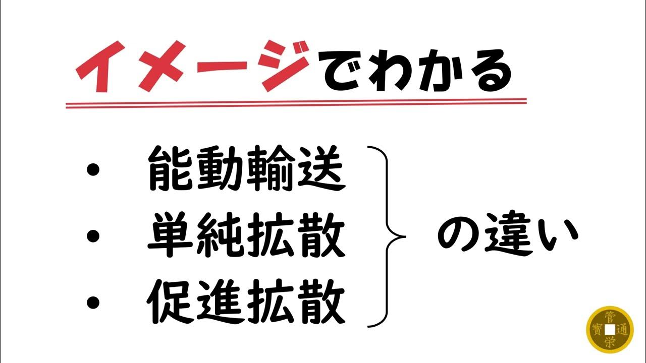 能動輸送、受動輸送（単純拡散、促進拡散）の違い【イメージでわかる】 YouTube