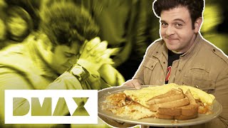 Adam vs The Southwestern Exposure 12 Egg Omelette | Man v. Food