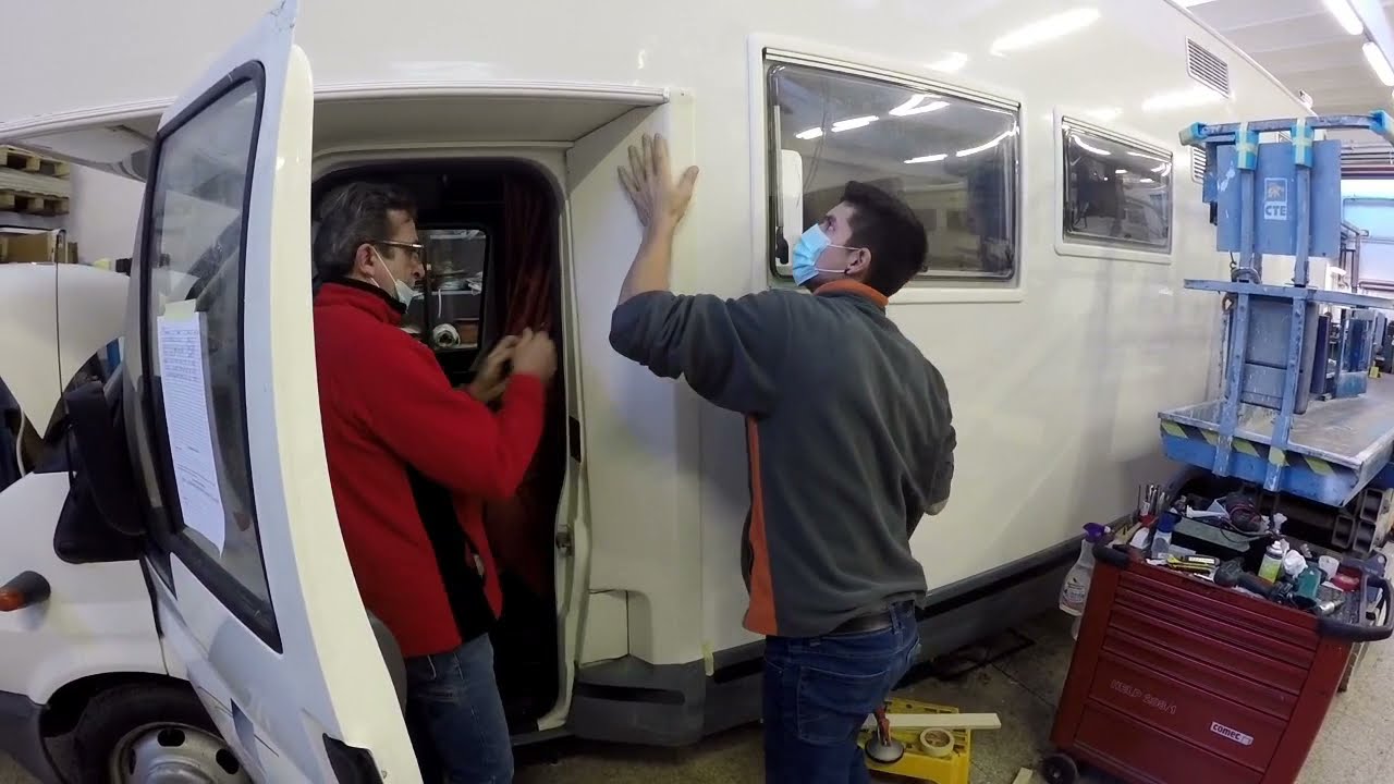 Intervento di sostituzione di intera parete laterale su camper