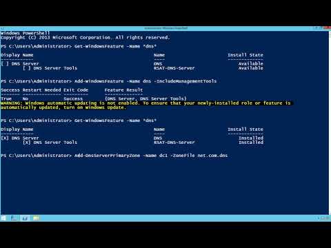 How to install and configure DNS in windows server 2012 using POWERSHELL COMMAND