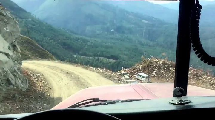 Peterbilt logger comes off a cliff. Truck from the...