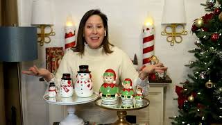 Mr. Christmas Set of 3 Roly Poly Ceramic Figures on QVC