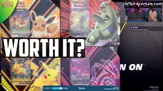 Was this 4-Pack of Pokemon Card Tins from Costco worth it? (Pokemon TCG Pack Opening)