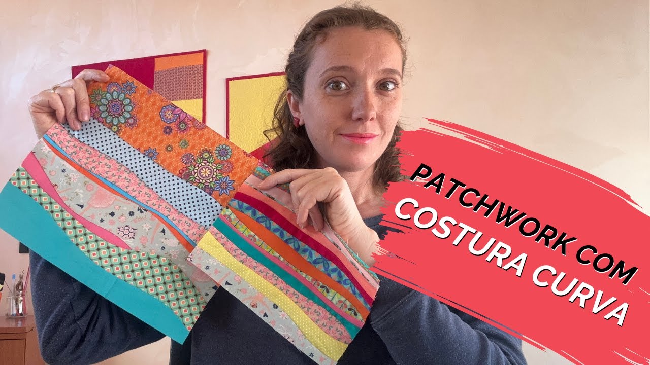 Como fazer bloco de patchwork CURVO SEM MEDIDA com RETALHOS