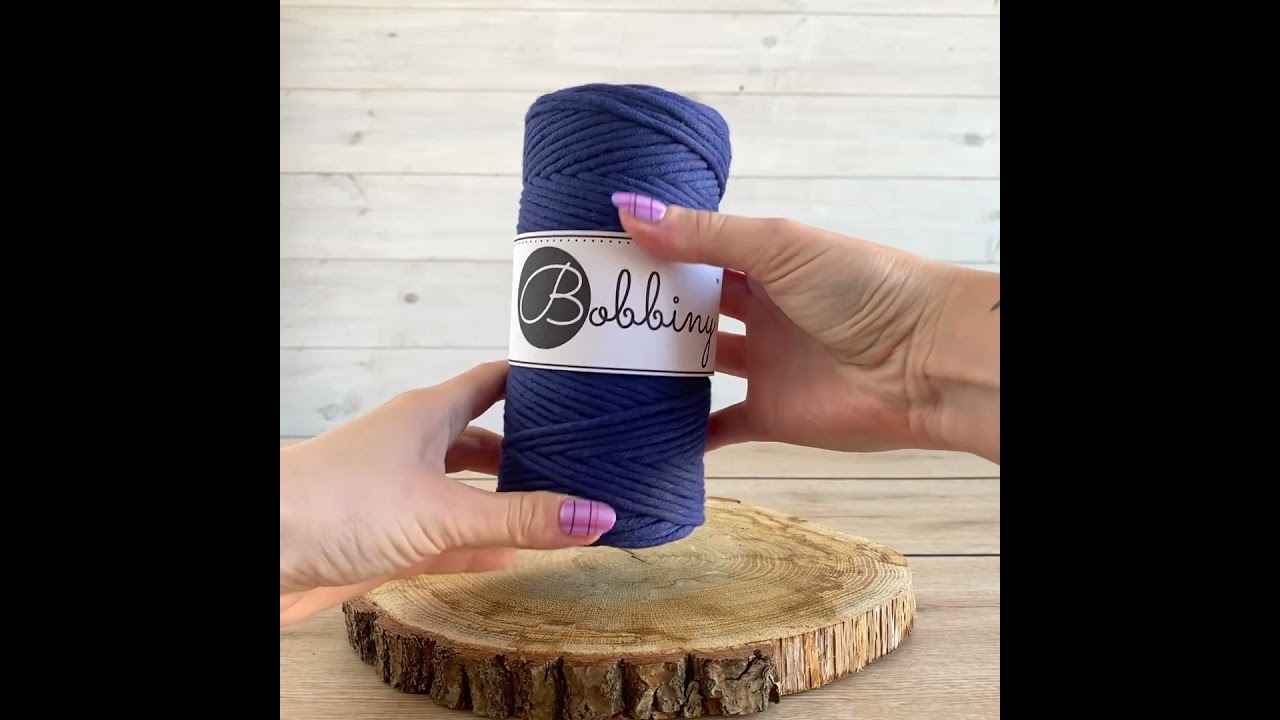 Ink Blue Macrame Cord 3mm 100m | BOBBINY