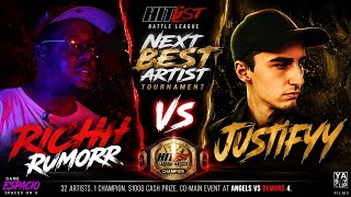 RICHH RUMORR vs JUSTIFYY | Hosted By SWAGGADON & TEE JELATO | NBA (Next Best Artist) TOURNAMENT 
