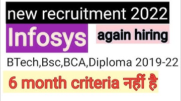 Infosys Mass Hiring 2019-2022 Batch| Infosys System Engineer | Who Can Apply ? Infosys recruitment||