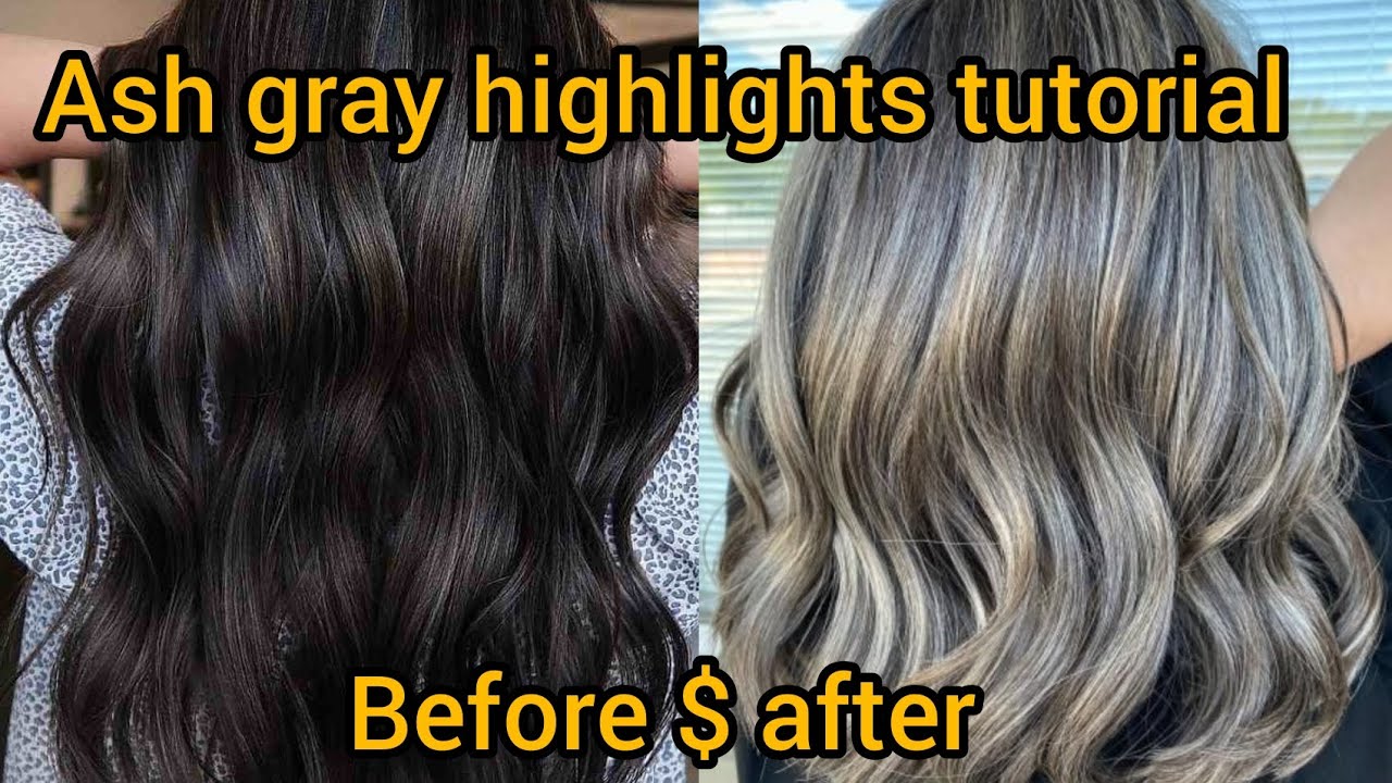 Ash gray highlights with base color tutorial video 😍most demanding and trending highlights 😀