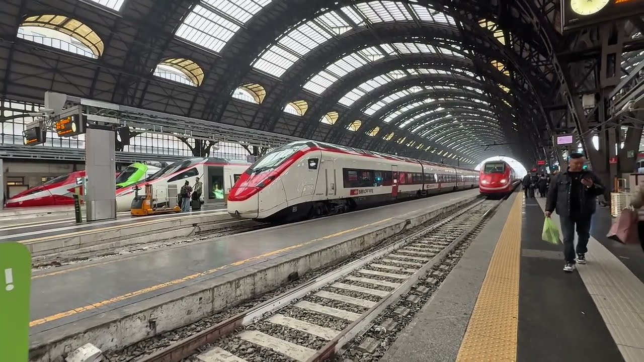 Rare scene! High-speed train diversity at Stazione di Milano Centrale | Hitachi, Alstom & Stadler