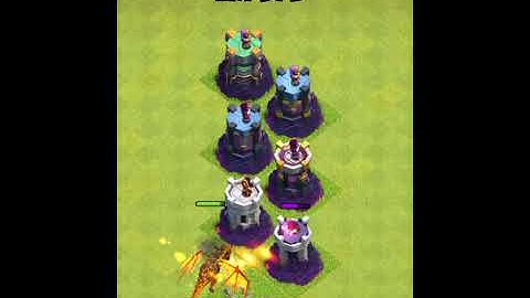 Super Dragon Vs All Level Wizard Tower - Clash of clans