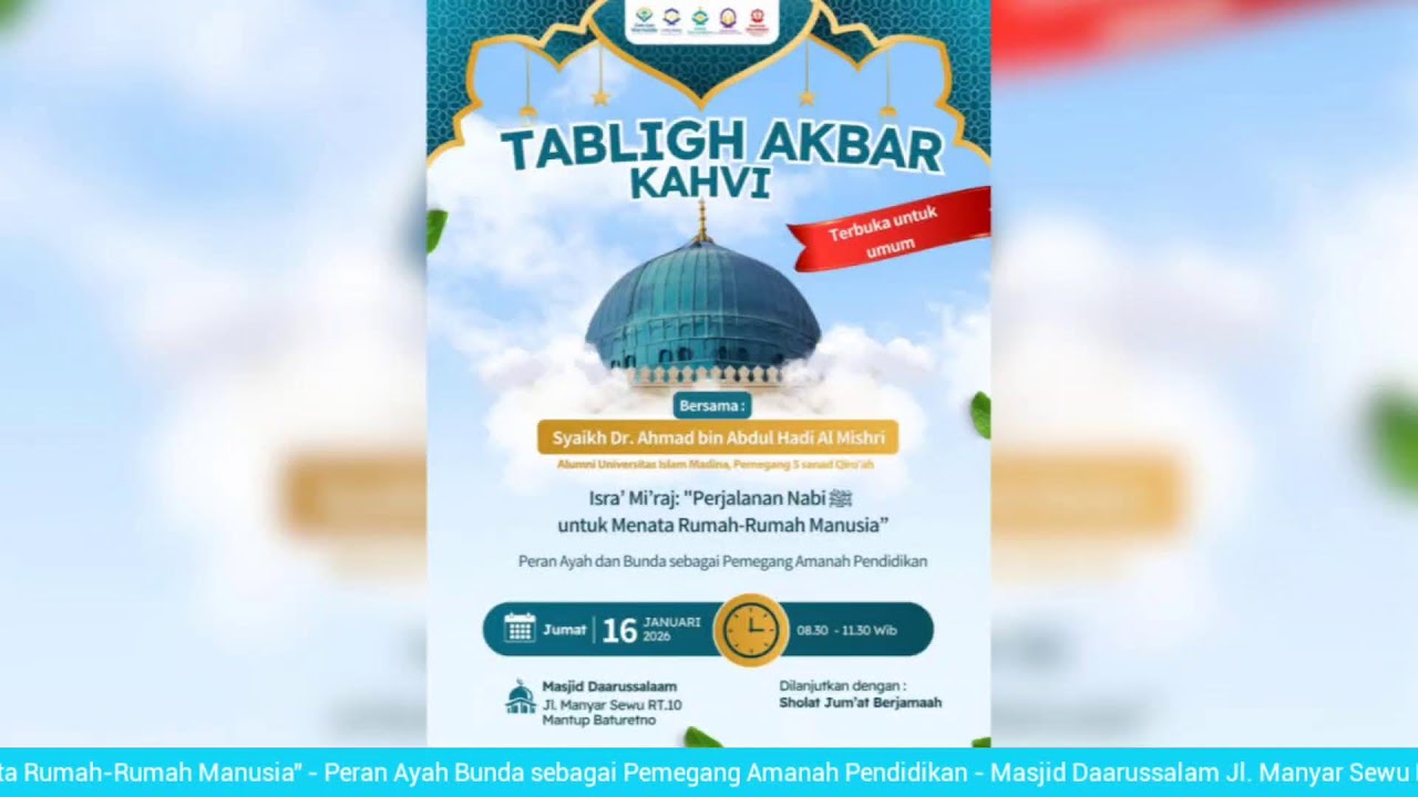 TABLIGH AKBAR KAHVI - Syaikh Dr. Ahmad bin Abdul Hadi Al Mishri