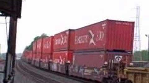 CSX Monster stack train at Bound Brook,NJ 5-3-08