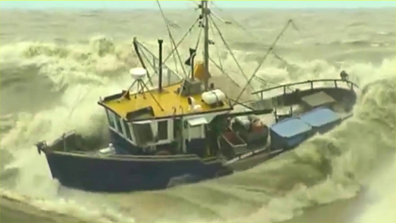 Ship Sinking Fishing Boats In Storm