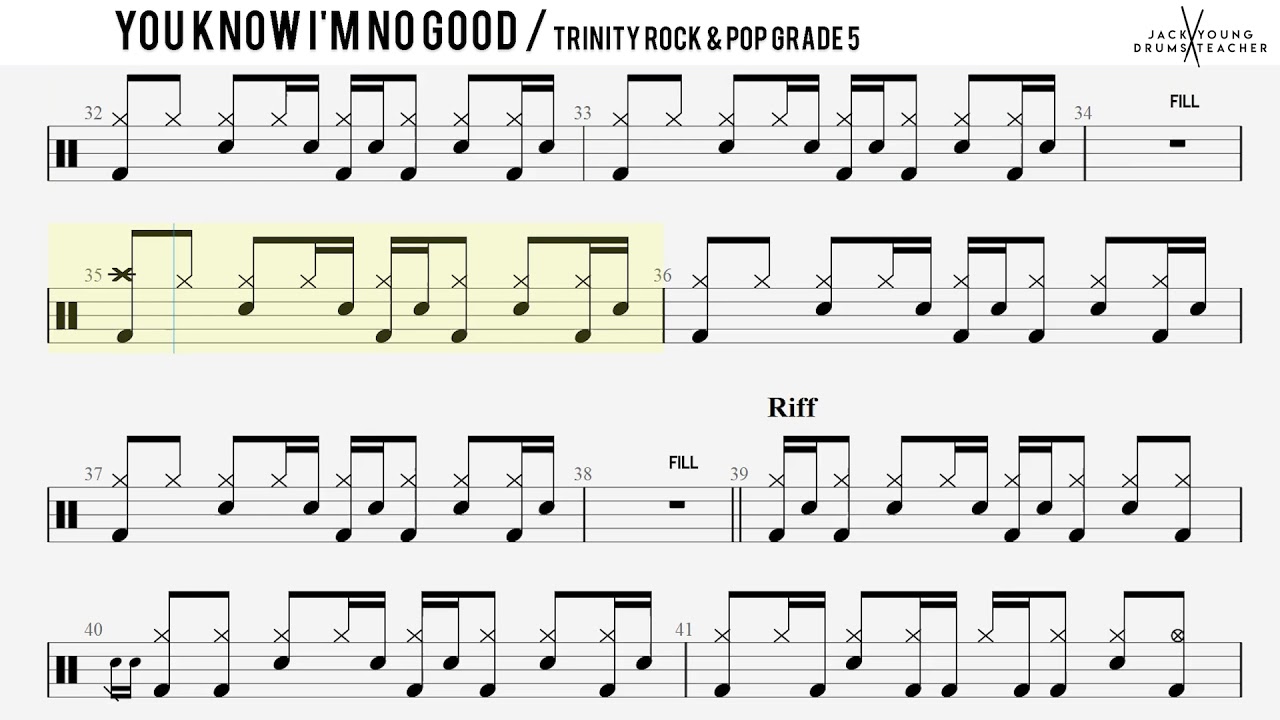How to Play You Know I'm No Good  - Trinity Rock & Pop Drums Grade 5