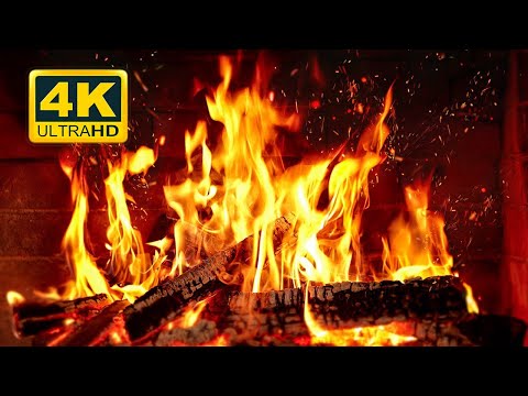 🔥 Cozy Fireplace 4K (12 HOURS). Fireplace with Crackling Fire Sounds. Fireplace Burning 4K