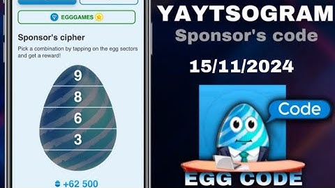 Yaytsogram - Egg Cipher Code 15/11/2024 | Break the egg to win $TONs