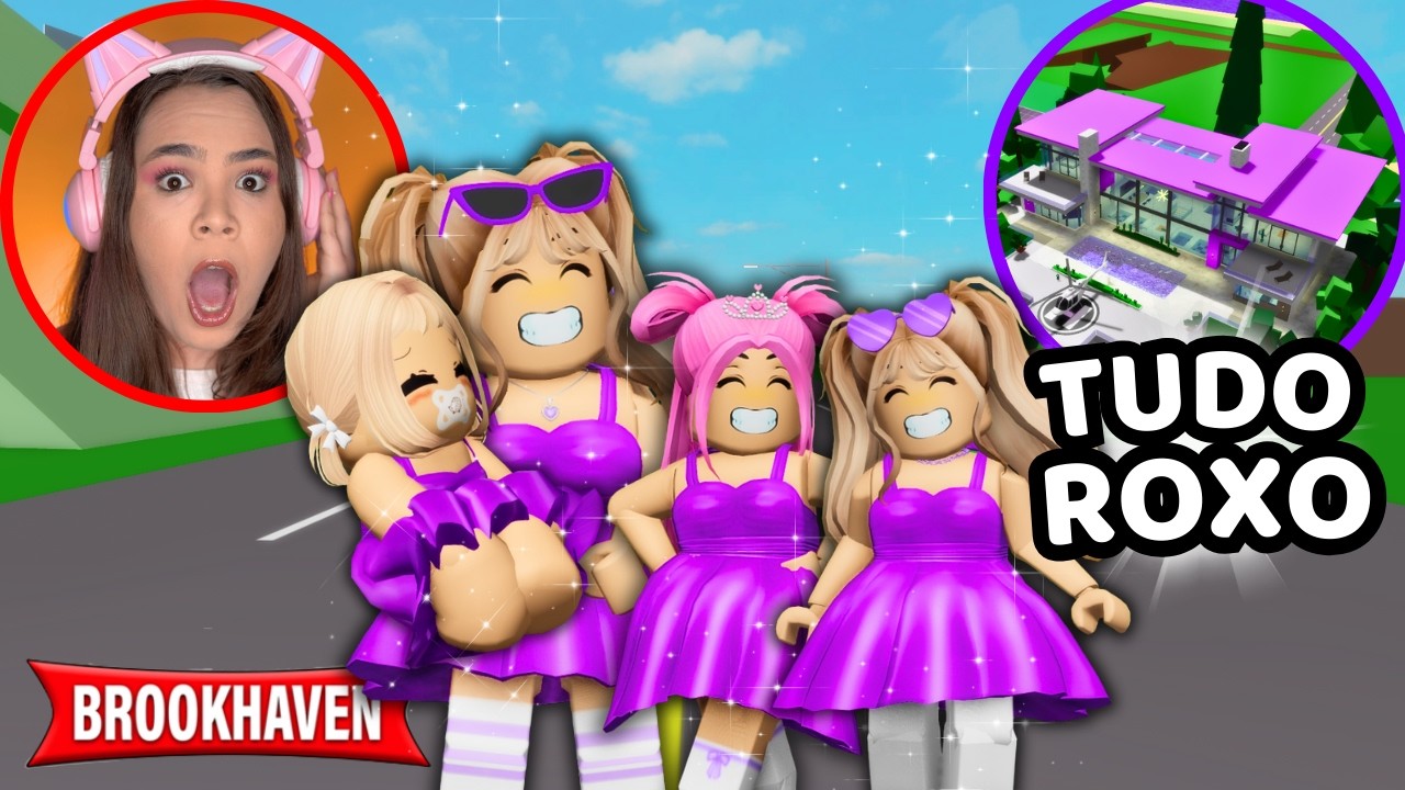 24 HORAS USANDO TUDO ROXO em BROOKHAVEN!