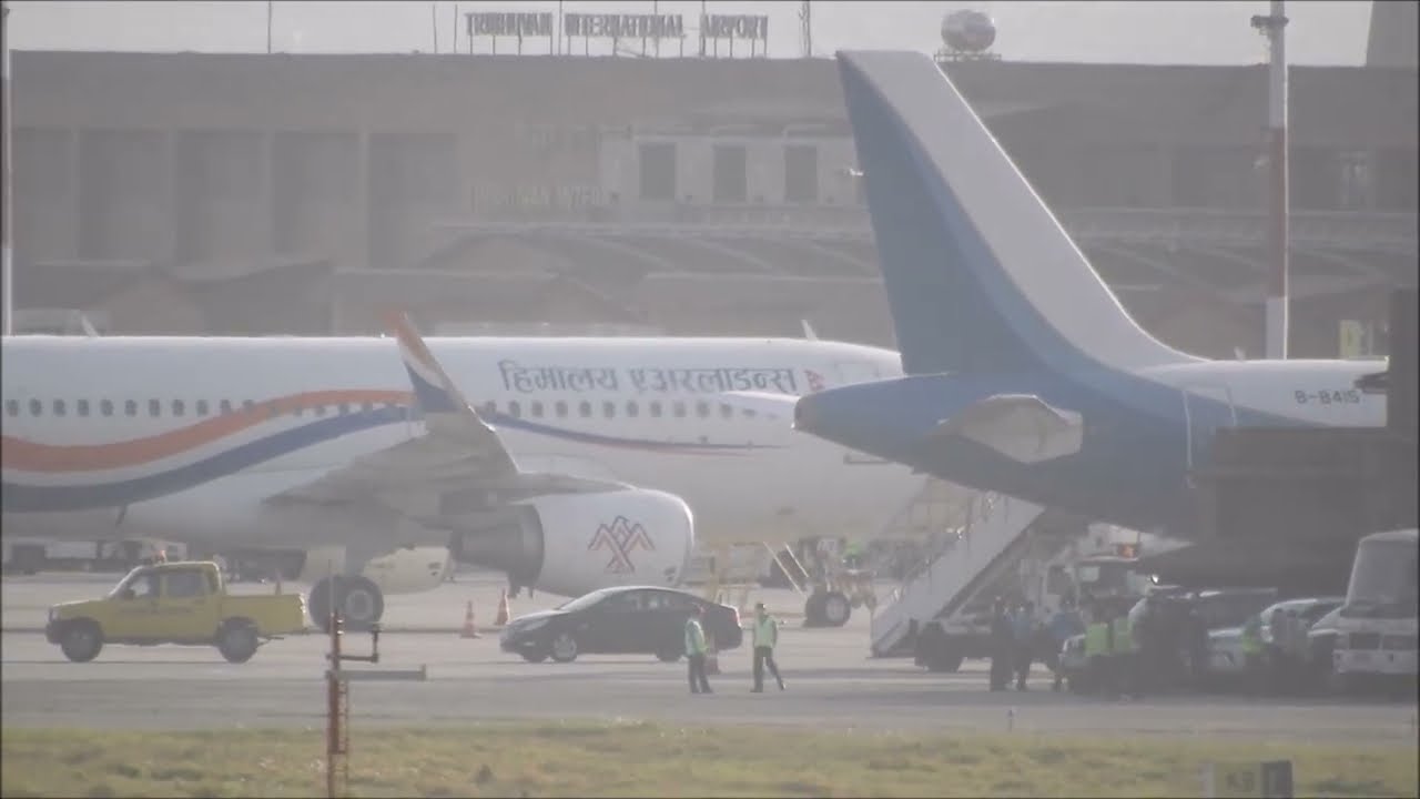 Deerjet Airbus A320-232 with Chinese Foreign Minister Carcade in Tribhuvan International Airport