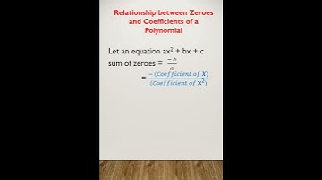Relation between zeros and coefficients of a polynomial. #polynomials #coefficients #maths #zeroes