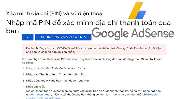 Cách xác minh thanh toán tài khoản google adsense